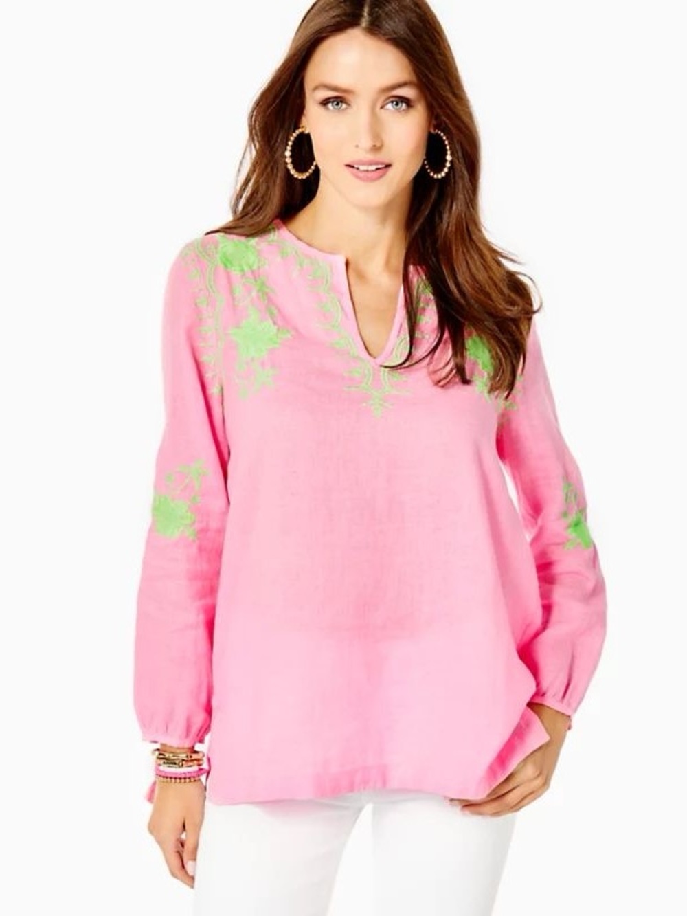 NWT Coby Linen Tunic in Pink Shandy